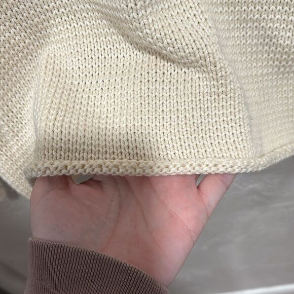 Ralph Lauren Boat Neck Intarsia Knit Sweater Pullover Cream Black Size Small - Picture 7 of 9